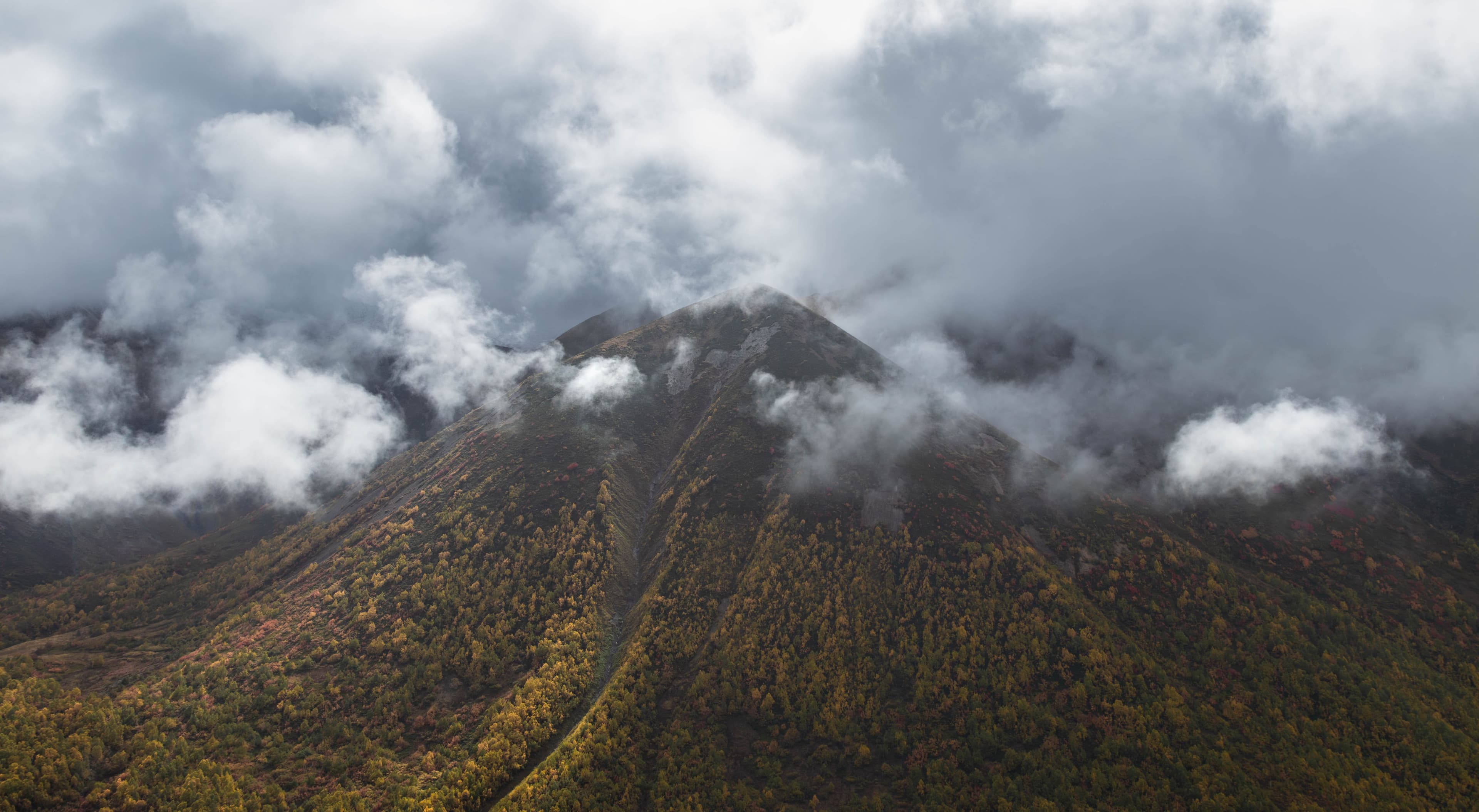 Montañas con niebla